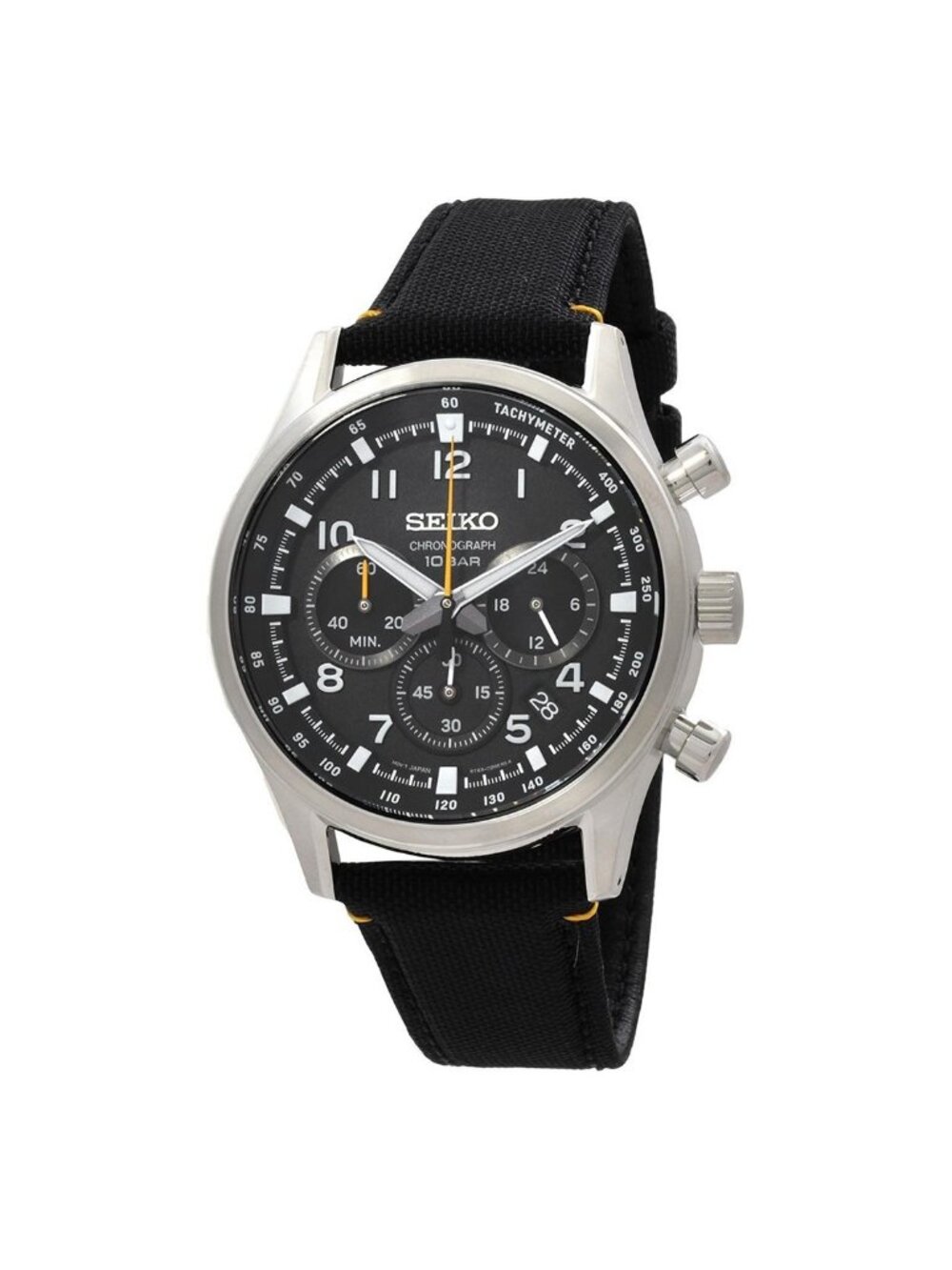 NWT Seiko Sport Chronograph Quartz Black Dial Men's Watch